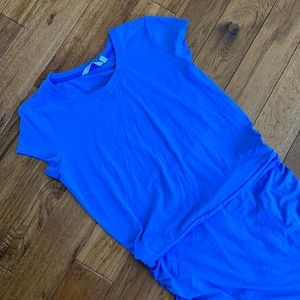 Athleta ruched bottom dress, crew neck. medium